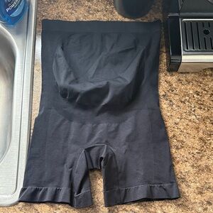 Black High-Waisted Maternity Shorts